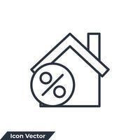 percentage home icon logo vector illustration. discount house symbol template for graphic and web design collection