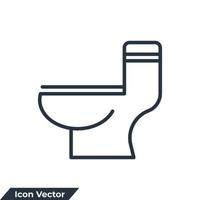 wc icono logo vector ilustración. plantilla de símbolo de inodoro para la colección de diseño gráfico y web