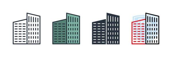 skyscraper icon logo vector illustration. Buildings symbol template for graphic and web design collection