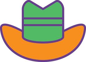 línea de sombrero de vaquero llena de dos colores vector