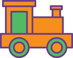 Toy Train Line Filled Two Color vector