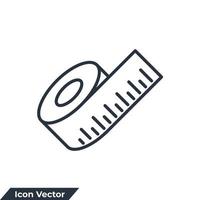 tape measure icon logo vector illustration. measure tape symbol template for graphic and web design collection