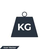 peso icono logo vector ilustración. plantilla de símbolo de mancuerna de kilogramo para la colección de diseño gráfico y web