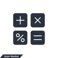 ilustración de vector de logotipo de icono de calculadora. plantilla de símbolo de finanzas para la colección de diseño gráfico y web