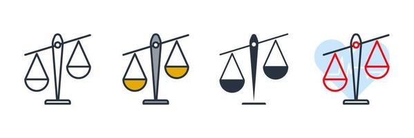 law scale icon logo vector illustration. scale symbol template for graphic and web design collection