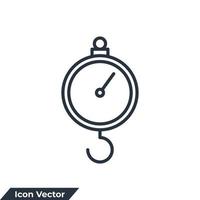 luggage scales icon logo vector illustration. Analog luggage scale symbol template for graphic and web design collection