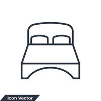 ilustración de vector de logotipo de icono de dormitorio. plantilla de símbolo de cama doble para la colección de diseño gráfico y web