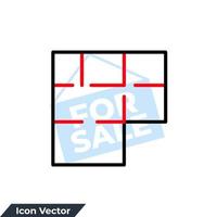 house plan icon logo vector illustration. floor plan symbol template for graphic and web design collection