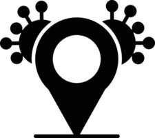 Covid Location Glyph Icon vector