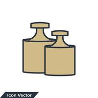 Calibration of metallic weights icon logo vector illustration. Calibration Weight symbol template for graphic and web design collection