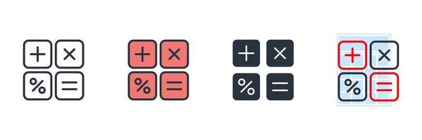 ilustración de vector de logotipo de icono de calculadora. plantilla de símbolo de finanzas para la colección de diseño gráfico y web