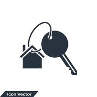 ilustración vectorial del logotipo del icono de la llave de la casa. plantilla de símbolo de llaves de casa para la colección de diseño gráfico y web vector