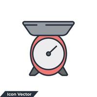 Ilustración de vector de logotipo de icono de báscula de cocina. plantilla de símbolo de peso para la colección de diseño gráfico y web