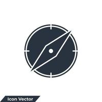 ilustración vectorial del logotipo del icono de la brújula. navegación. plantilla de símbolo de ubicación para la colección de diseño gráfico y web vector