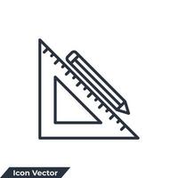 ruler icon logo vector illustration. Measurement and triangle ruler symbol template for graphic and web design collection