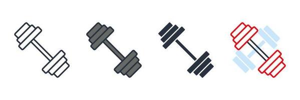 barbell icon logo vector illustration. dumbbell, Gym equipment symbol template for graphic and web design collection