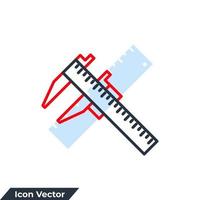 caliper icon logo vector illustration. measure tool and instrument symbol template for graphic and web design collection