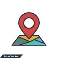location icon logo vector illustration. map symbol template for graphic and web design collection