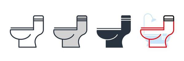 toilet icon logo vector illustration. toilet bowl symbol template for graphic and web design collection