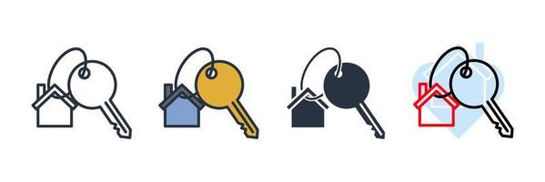 house key icon logo vector illustration. house keys symbol template for graphic and web design collection