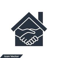 document with home icon logo vector illustration. Contract signing symbol template for graphic and web design collection