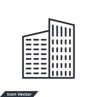 skyscraper icon logo vector illustration. Buildings symbol template for graphic and web design collection