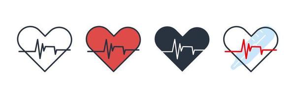 Pulse Rate Monitor icon logo vector illustration. heart beat symbol template for graphic and web design collection