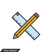 ilustración de vector de logotipo de icono de calibre. herramienta de medida y plantilla de símbolo de instrumento para la colección de diseño gráfico y web