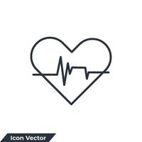 Ilustración de vector de logotipo de icono de monitor de frecuencia de pulso. plantilla de símbolo de latido del corazón para la colección de diseño gráfico y web