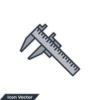 caliper icon logo vector illustration. measure tool and instrument symbol template for graphic and web design collection