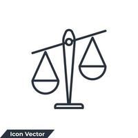 Ilustración de vector de logotipo de icono de escala de ley. plantilla de símbolo de escala para la colección de diseño gráfico y web