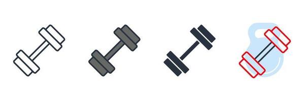 barbell, dumbbell icon logo vector illustration. Gym equipment symbol template for graphic and web design collection