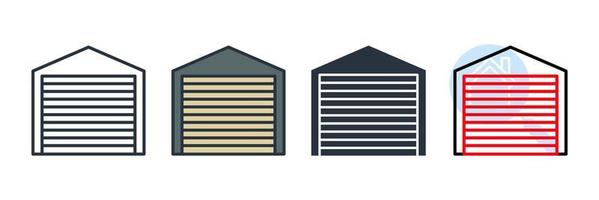 Ilustración de vector de logotipo de icono de garaje. plantilla de símbolo de garaje de servicio de coche para la colección de diseño gráfico y web