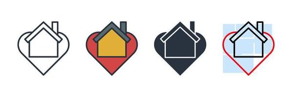 dream house icon logo vector illustration. love and house symbol template for graphic and web design collection