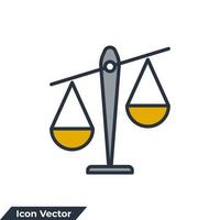 law scale icon logo vector illustration. scale symbol template for graphic and web design collection