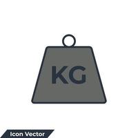 weight icon logo vector illustration. Kilogram dumbbell symbol template for graphic and web design collection