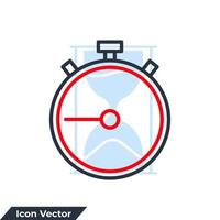 stopwatch icon logo vector illustration. timer symbol template for graphic and web design collection