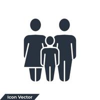 family icon logo vector illustration. Parents symbol template for graphic and web design collection