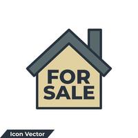 casa en venta icono logo vector ilustración. para la plantilla de símbolo de venta para la colección de diseño gráfico y web