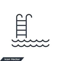 Ilustración de vector de logotipo de icono de piscina. plantilla de símbolo de piscina para la colección de diseño gráfico y web