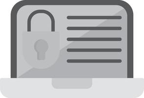 Laptop Security Flat Greyscale vector