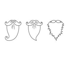 Silhouettes of different types of dwarf beards. Vector outline simple illustration isolated on white background