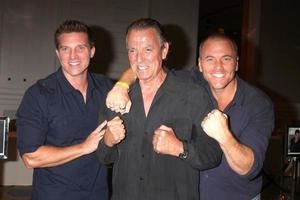 LOS ANGELES, AUG 15 - Steve Burton, Eric Braeden, Sean Carrigan at the The Young and The Restless Fan Club Event at the Universal Sheraton Hotel on August 15, 2015 in Universal City, CA photo