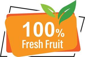 percentage fresh fruit rectangular and half polygonal design element vector illustration for promo sign label on white background with fantastic font and blue white color