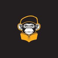 logotipo de mono lindo vector
