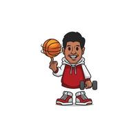 cute mascot basketball vector