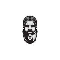 oso barba hombre mascota logo vector