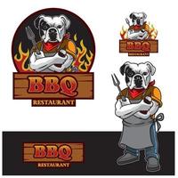 mascot bbq restaurant vector