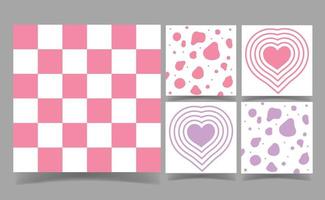 plantilla de notas de memo rosa y corazón para el diseño de tarjetas de reserva de chatarra de saludo. fondo abstracto. papel de regalo de papel pintado. vector