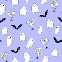 Vector Seamless pattern with cute ghosts pattern for halloween